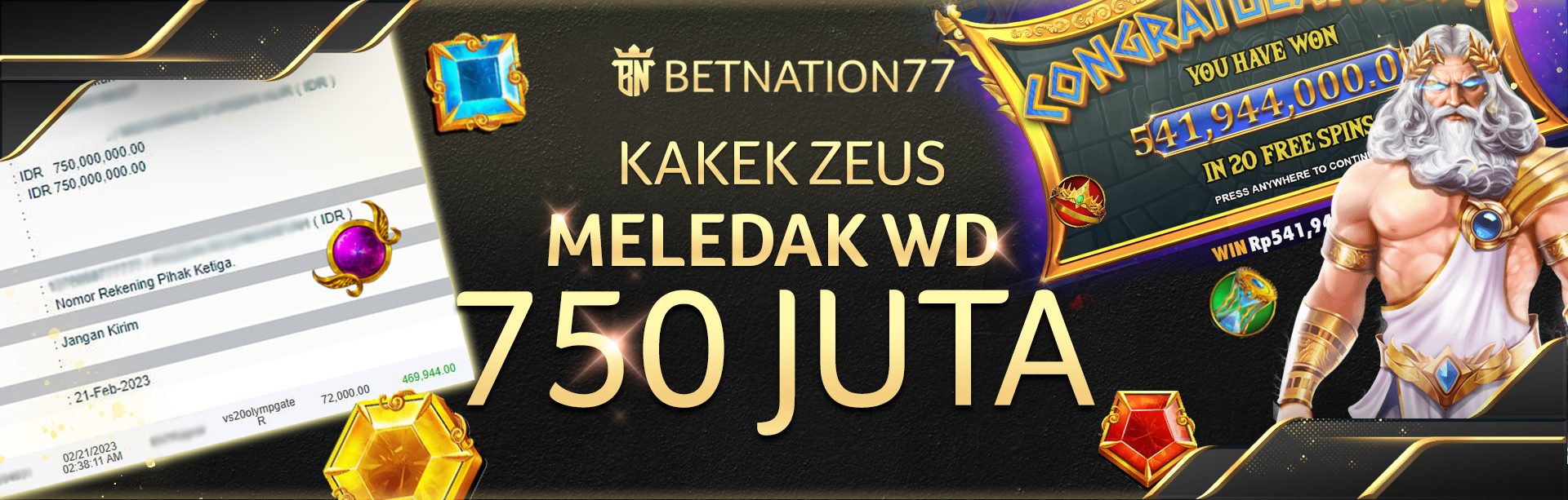 KAKEK ZEUS MELEDAK WD 750JUTA